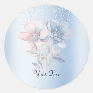 Blue Pink Flowers Sticker