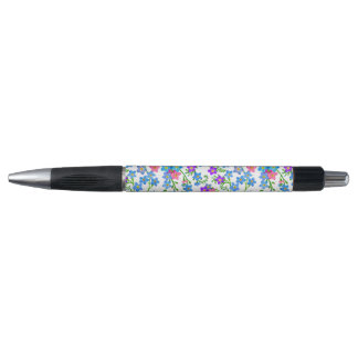 Blue Pink Forget Me Not Flowers Pen