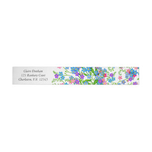 Blue Pink Forget Me Nots Wraparound Labels