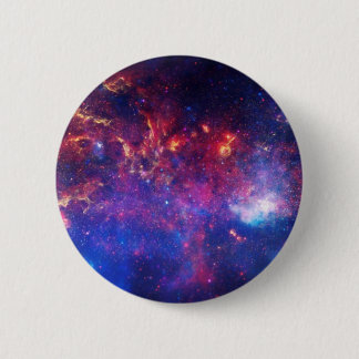 Blue Pink Galaxy Nebula Stars Ultra Violet Fire 2 Inch Round Button