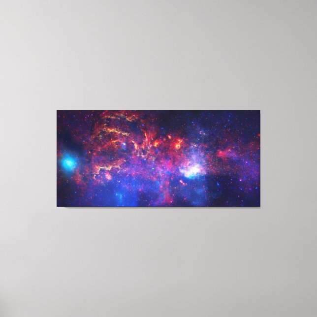 Blue Pink Galaxy Nebula Stars Ultra Violet Fire Canvas Print (Front)