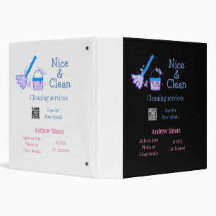 Blue pink glitter clean mop add name address q r b binder
