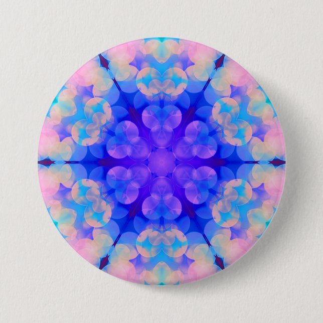 Blue & Pink Gradient Pastel Bubble Art 3 Inch Round Button (Front)