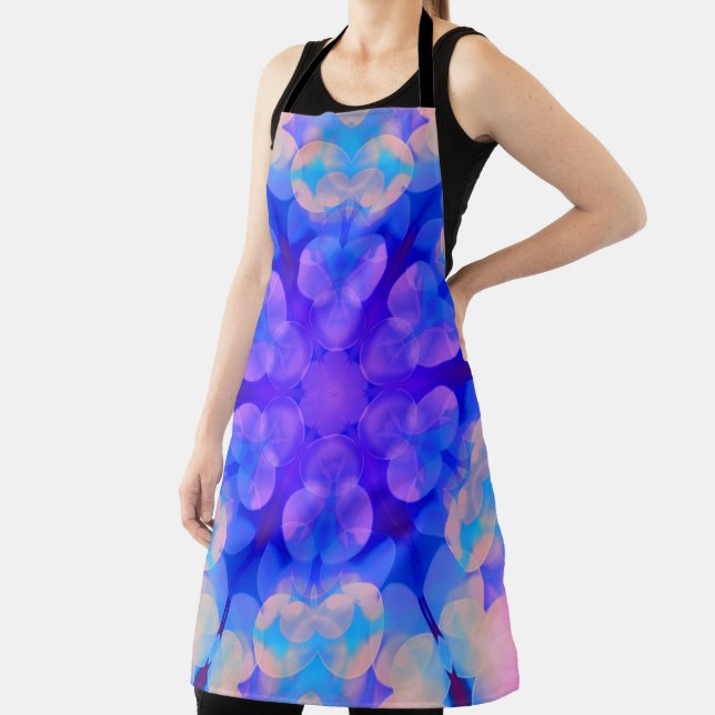 Blue & Pink Gradient Pastel Bubble Art Apron (Insitu)