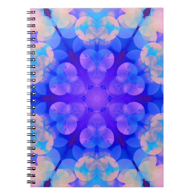 Blue & Pink Gradient Pastel Bubble Art Notebook (Front)