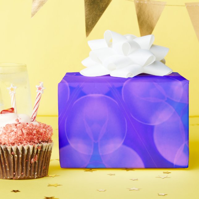 Blue & Pink Gradient Pastel Bubble Art Wrapping Paper (Birthday Party)