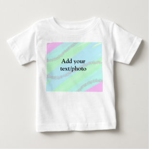Blue pink green glitter sparkle pastel add name p baby T-Shirt