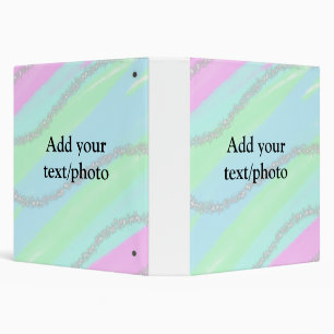 Blue pink green glitter sparkle pastel add name p binder
