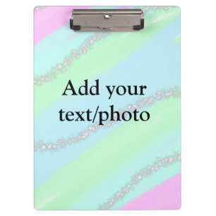 Blue pink green glitter sparkle pastel add name p clipboard
