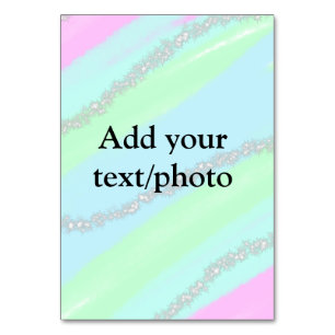 Blue pink green glitter sparkle pastel add name p table number