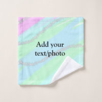 Blue pink green glitter sparkle pastel add name p