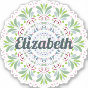 Blue, Pink, Green Scandinavian Folk Art Mandala