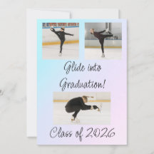 Blue & Pink Ice Skating Glide to Graduation Party