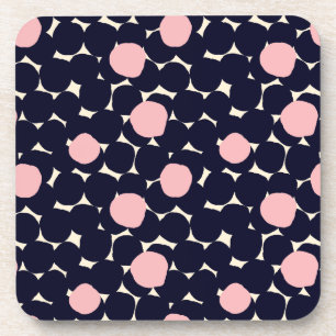 Blue & Pink Large Dot Pattern Coaster