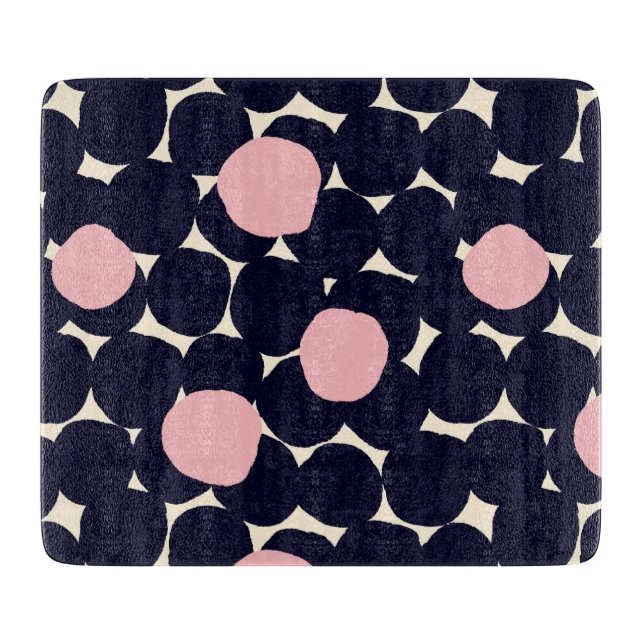 Blue & Pink Large Dot Pattern Cutting Board (Front)