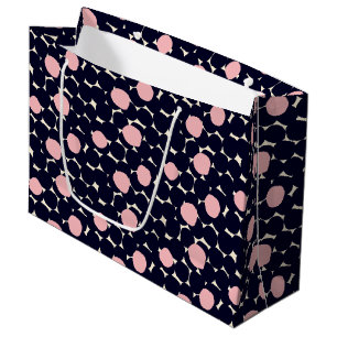 Blue & Pink Large Dot Pattern Large Gift Bag
