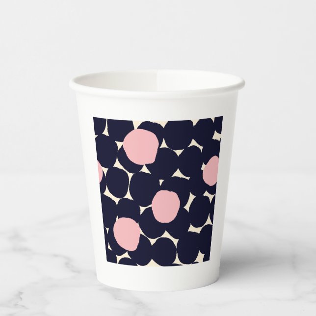 Blue & Pink Large Dot Pattern Paper Cups (Left)
