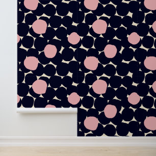 Blue & Pink Large Dot Pattern Wallpaper