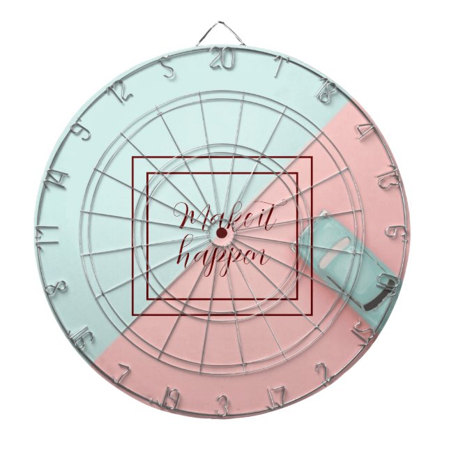 Blue Pink Make It Happen Dartboard (Front)