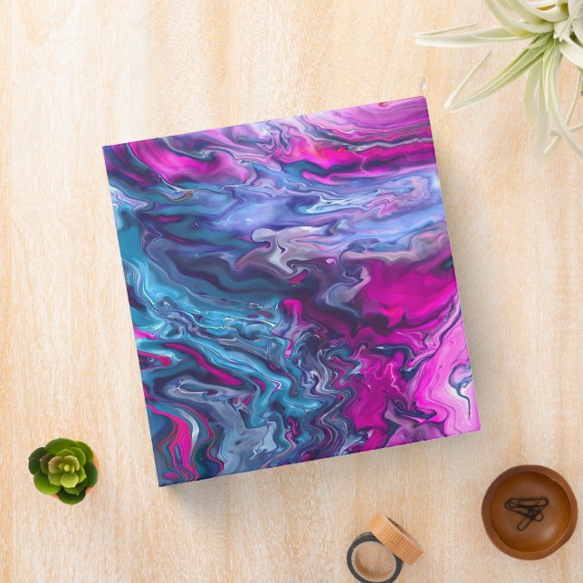 Blue & Pink Marble Acrylic Abstraction  Binder (In Situ)