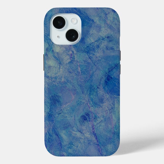 Blue & Pink Marble Acrylic Abstraction Case-Mate iPhone Case (Back)