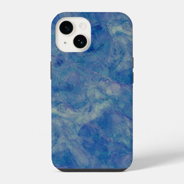 Blue & Pink Marble Acrylic Abstraction iPhone Case (Back)