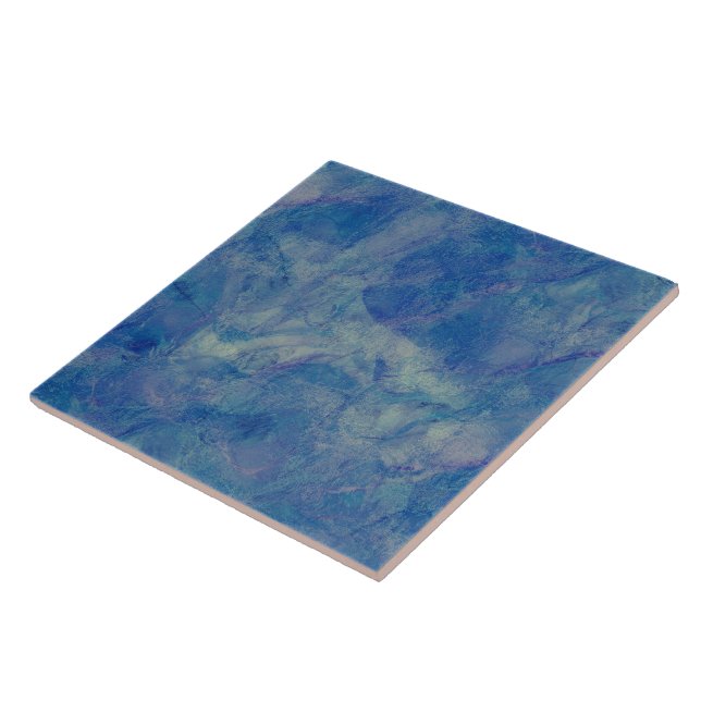 Blue & Pink Marble Acrylic Abstraction Tile (Side)