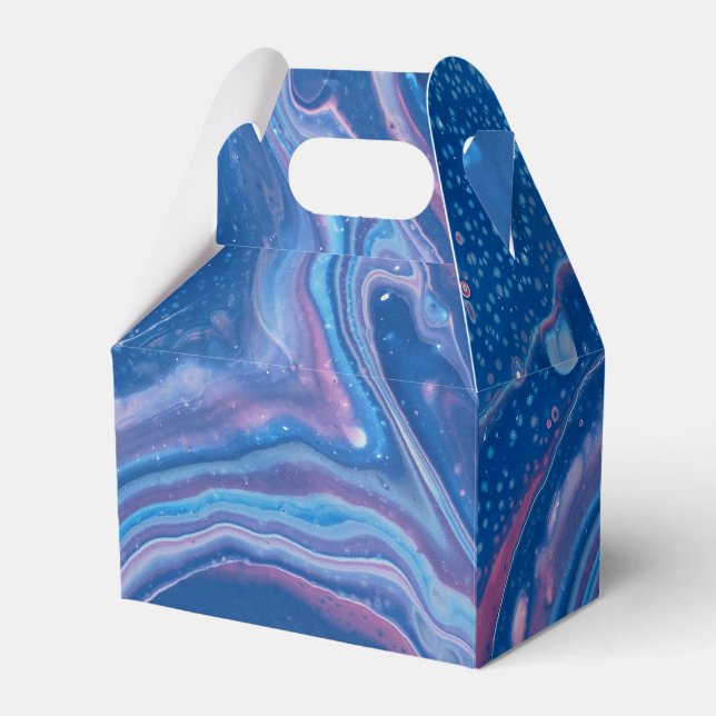 Blue & Pink Marble Agate Abstraction Favor Box (Front Side)