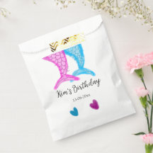 blue pink mermaid watercolor add name birthday