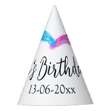 blue pink mermaid watercolor add name birthday