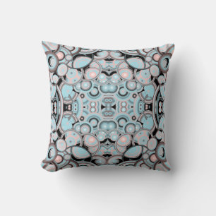 Blue Pink Mocha Black Gradient Colour Fill Pattern Throw Pillow
