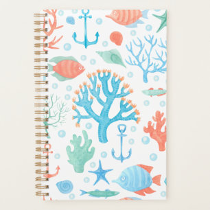 Blue Pink Nautical Themed Planner