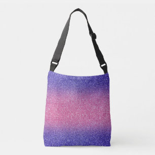 Blue-Pink Ombre Glitters Cross-Body Bag