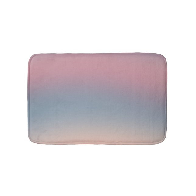 Blue Pink Ombre Gradient Blur Abstract Design Bath Mat (Front)