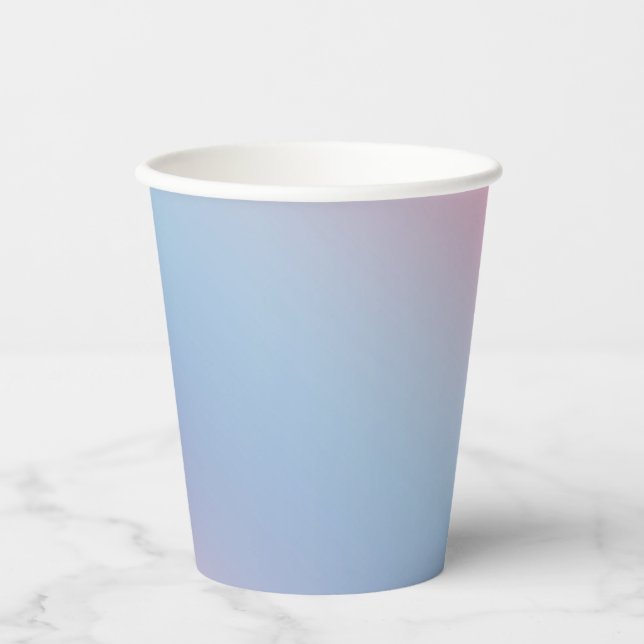 Blue Pink Ombre Gradient Blur Abstract Design Paper Cups (Front)