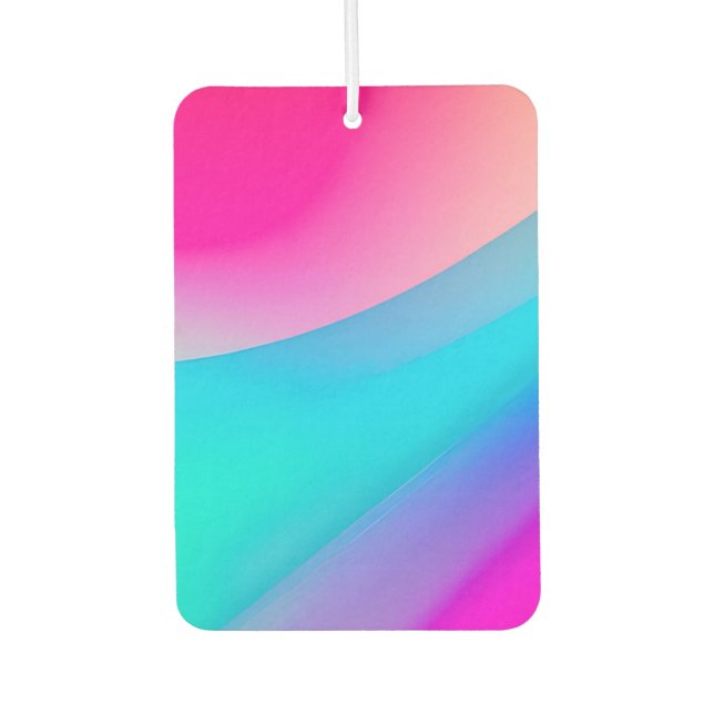 Blue pink ombre watercolor abstract pastel  air freshener (Front)