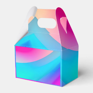 Blue pink ombre watercolor abstract pastel favor box