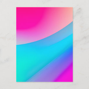 Blue pink ombre watercolor abstract pastel postcard