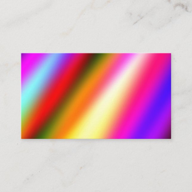 Blue pink ombre watercolor abstract pastel rainbow business card (Front)