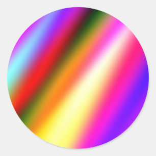 Blue pink ombre watercolor abstract pastel rainbow classic round sticker