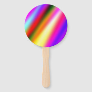 Blue pink ombre watercolor abstract pastel rainbow hand fan