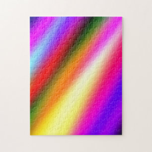 Blue pink ombre watercolor abstract pastel rainbow jigsaw puzzle