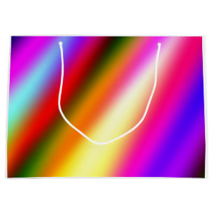Blue pink ombre watercolor abstract pastel rainbow large gift bag