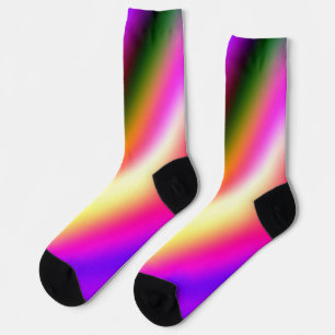 Blue pink ombre watercolor abstract pastel rainbow socks