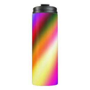 Blue pink ombre watercolor abstract pastel rainbow thermal tumbler