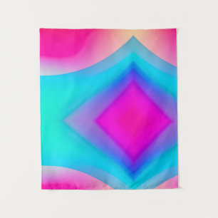 Blue pink ombre watercolor abstract pastel  tapestry