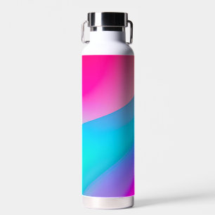 Blue pink ombre watercolor abstract pastel water bottle