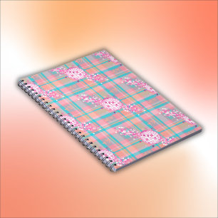 Blue, Pink & Peach Pattern   Notebook