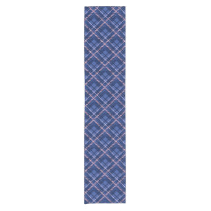 Blue & Pink Plaid Short Table Runner