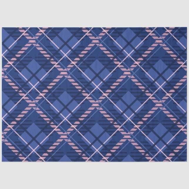 Blue & Pink Plaid Tissue Paper (Front)